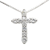 Pt900 プラチナ Pt850 プラチナ ダイヤ1.00ct クロス 十字架 モチーフ ペンダントネックレス レディース 【中古】